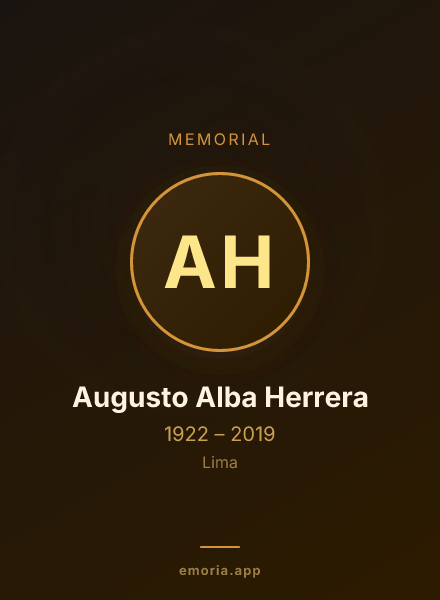 Memorial portrait of Augusto Alba Herrera