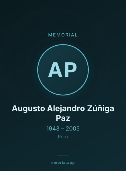 Memorial portrait of Augusto Alejandro Zúñiga Paz