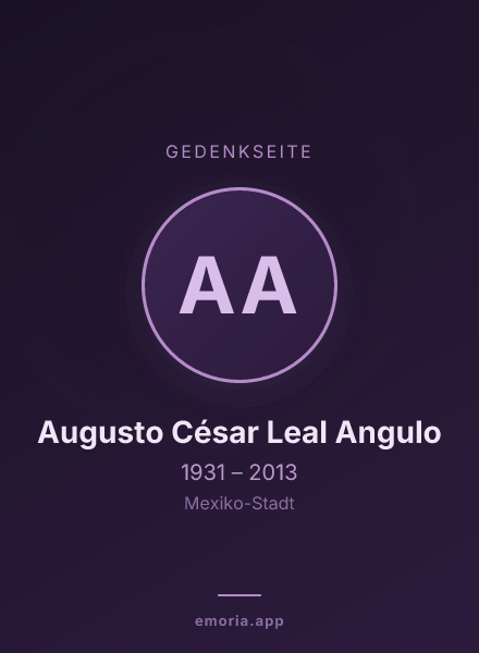 Gedenkportrait von Augusto César Leal Angulo
