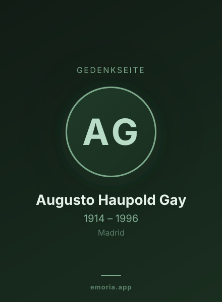 Gedenkportrait von Augusto Haupold Gay