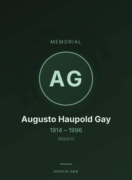 Memorial portrait of Augusto Haupold Gay