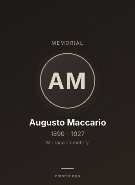 Memorial portrait of Augusto Maccario