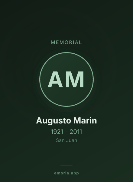 Memorial portrait of Augusto Marin