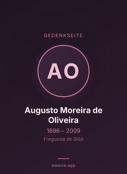 Gedenkportrait von Augusto Moreira de Oliveira