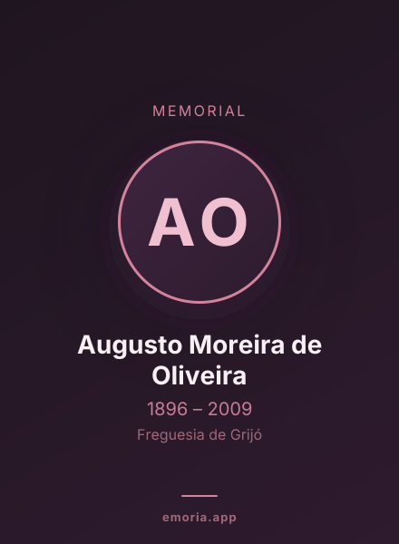 Memorial portrait of Augusto Moreira de Oliveira