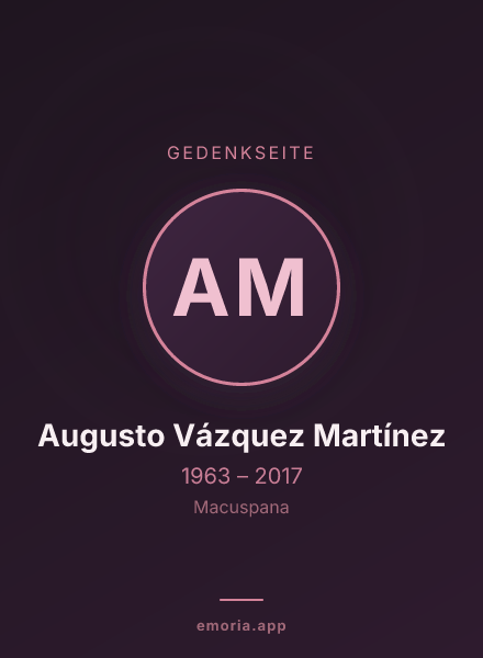 Gedenkportrait von Augusto Vázquez Martínez