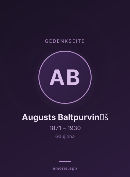 Gedenkportrait von Augusts Baltpurvin̦š