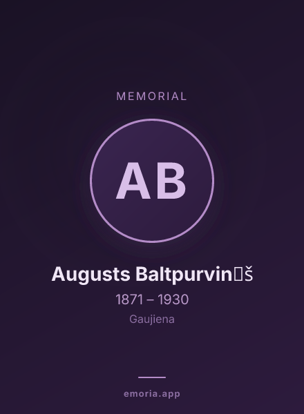 Memorial portrait of Augusts Baltpurvin̦š
