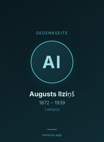 Gedenkportrait von Augusts Ilziņš