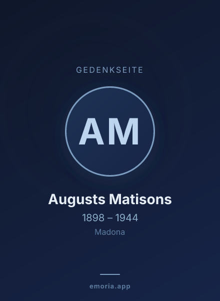 Gedenkportrait von Augusts Matisons