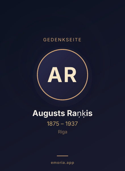 Gedenkportrait von Augusts Raņķis