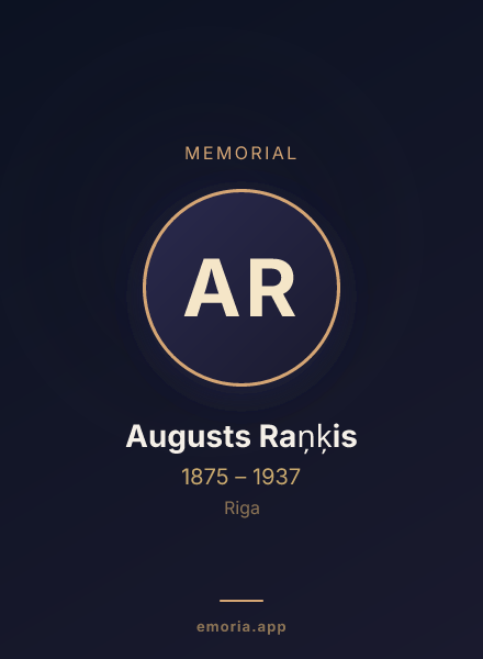 Memorial portrait of Augusts Raņķis