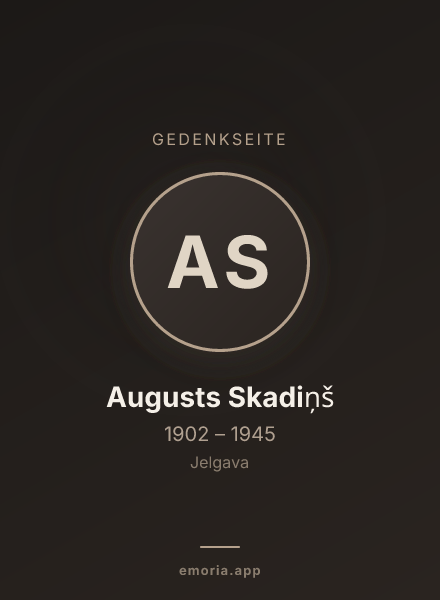 Gedenkportrait von Augusts Skadiņš