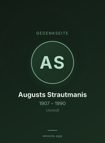 Gedenkportrait von Augusts Strautmanis