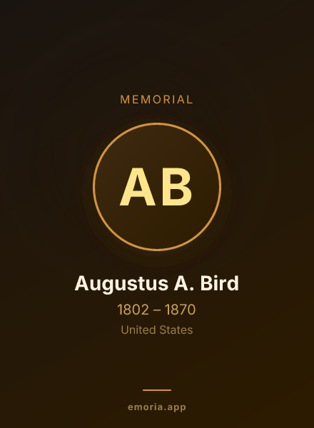 Memorial portrait of Augustus A. Bird