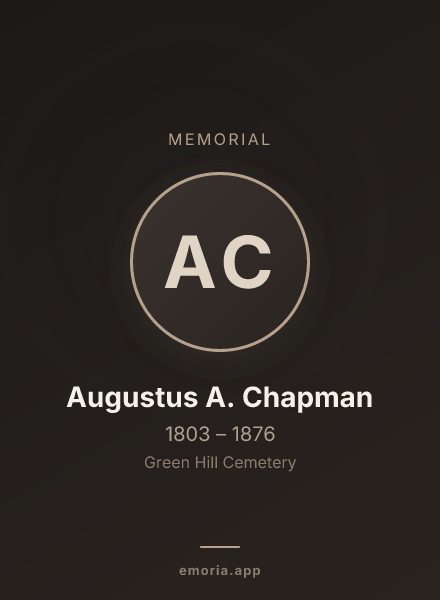 Memorial portrait of Augustus A. Chapman
