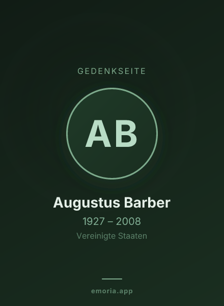 Gedenkportrait von Augustus Barber