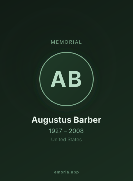 Memorial portrait of Augustus Barber