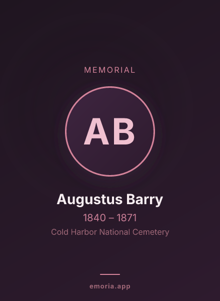 Memorial portrait of Augustus Barry