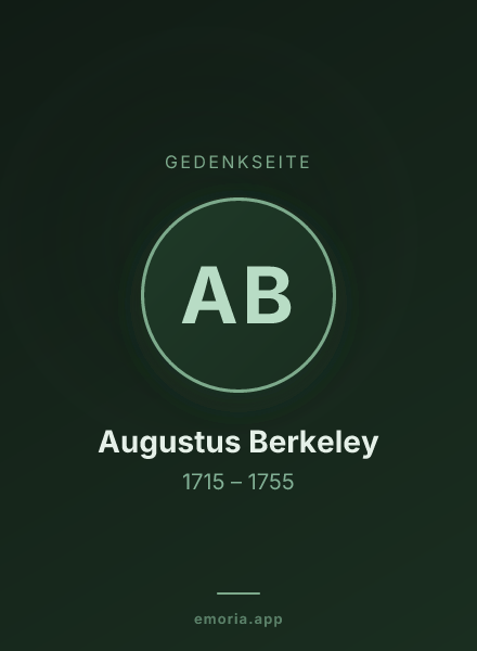 Gedenkportrait von Augustus Berkeley