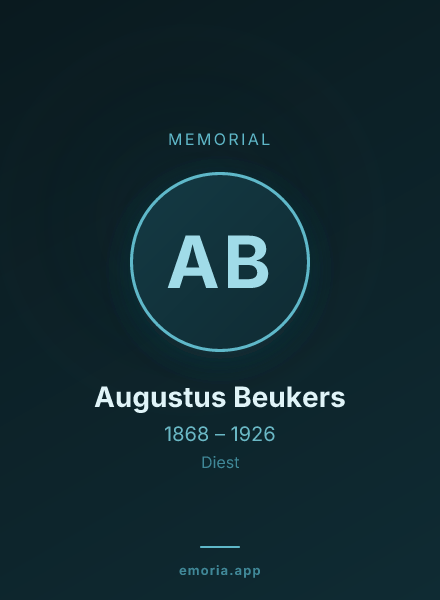 Memorial portrait of Augustus Beukers