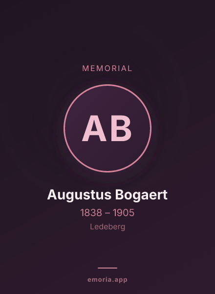 Memorial portrait of Augustus Bogaert
