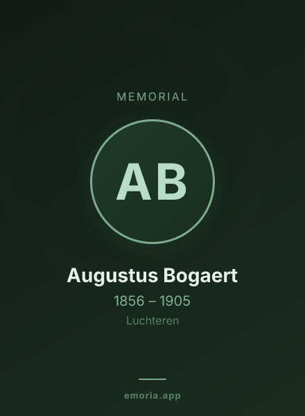 Memorial portrait of Augustus Bogaert
