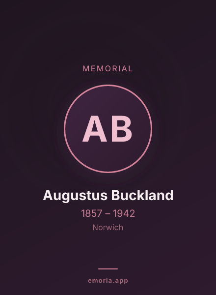 Memorial portrait of Augustus Buckland