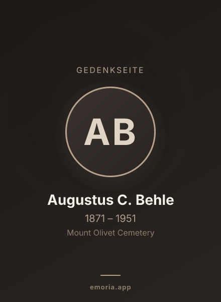Gedenkportrait von Augustus C. Behle