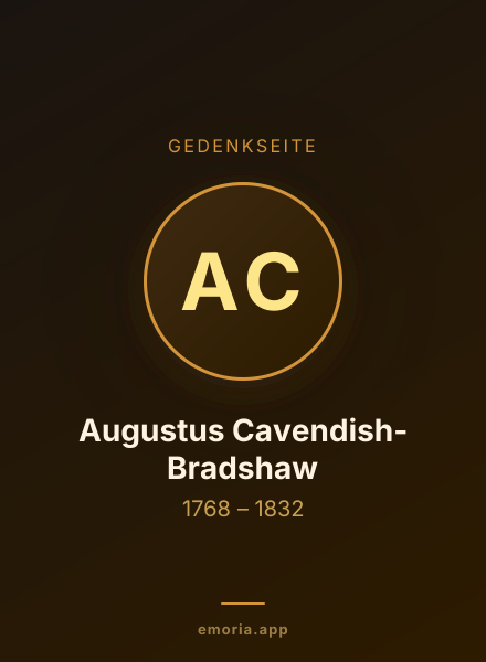 Gedenkportrait von Augustus Cavendish-Bradshaw