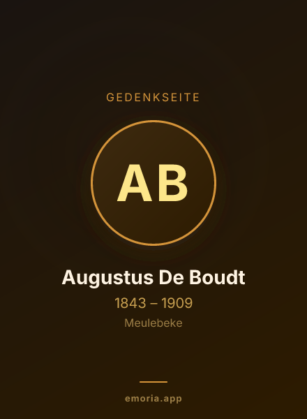 Gedenkportrait von Augustus De Boudt