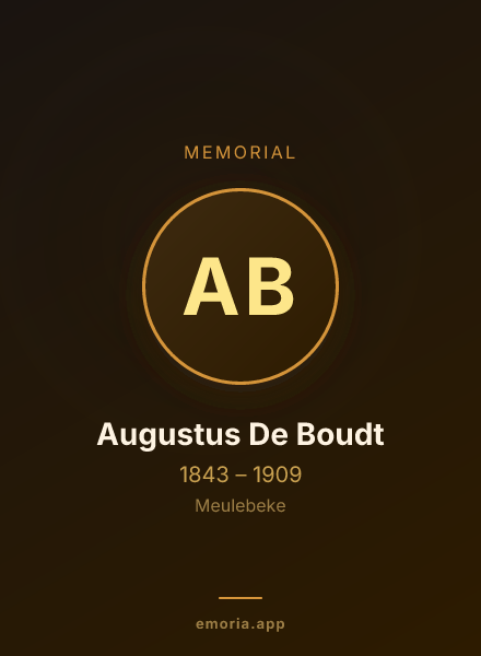 Memorial portrait of Augustus De Boudt