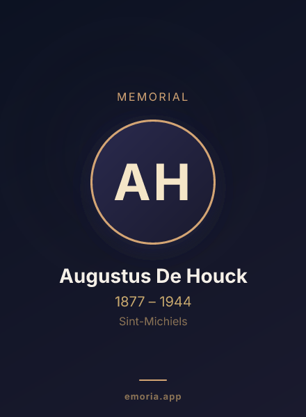 Memorial portrait of Augustus De Houck