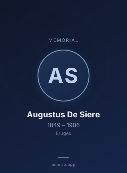 Memorial portrait of Augustus De Siere