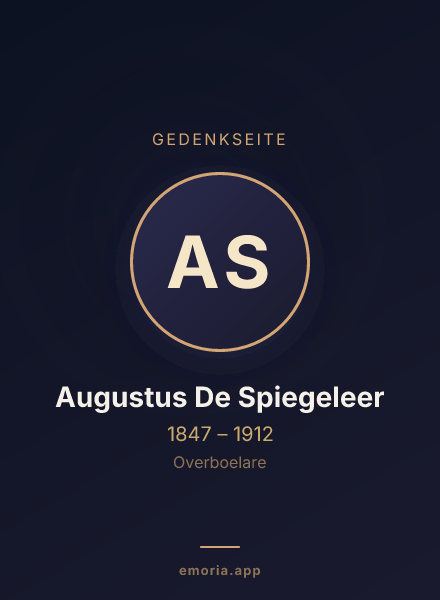 Gedenkportrait von Augustus De Spiegeleer