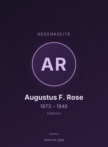 Gedenkportrait von Augustus F. Rose