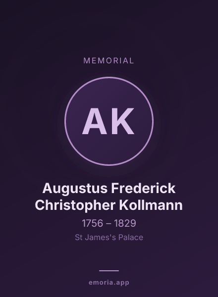 Memorial portrait of Augustus Frederick Christopher Kollmann