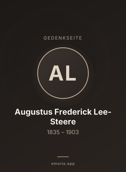 Gedenkportrait von Augustus Frederick Lee-Steere