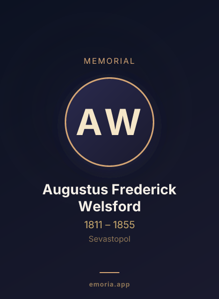Memorial portrait of Augustus Frederick Welsford