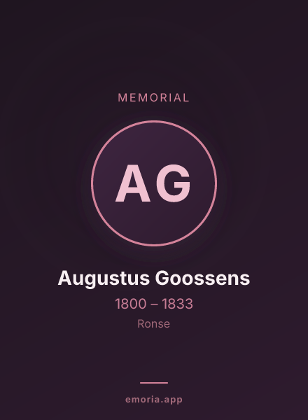 Memorial portrait of Augustus Goossens
