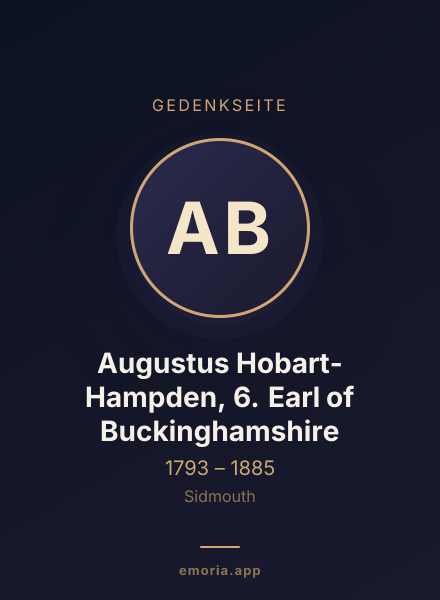 Gedenkportrait von Augustus Hobart-Hampden, 6. Earl of Buckinghamshire