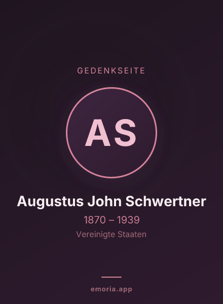 Gedenkportrait von Augustus John Schwertner