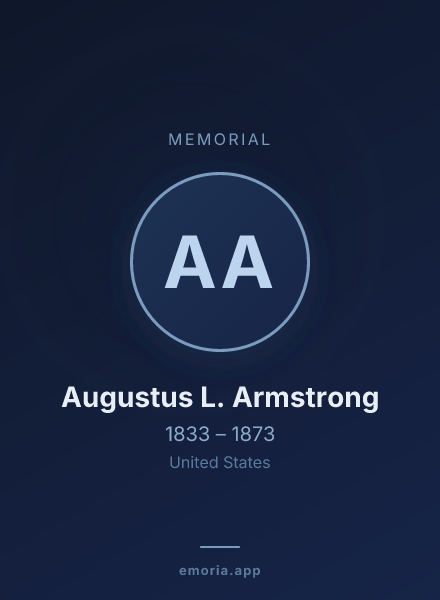 Memorial portrait of Augustus L. Armstrong