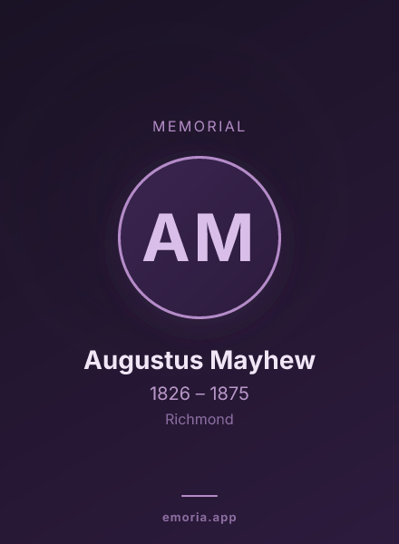Memorial portrait of Augustus Mayhew