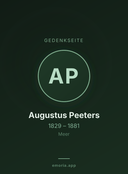 Gedenkportrait von Augustus Peeters