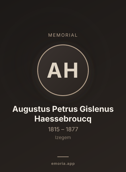 Memorial portrait of Augustus Petrus Gislenus Haessebroucq