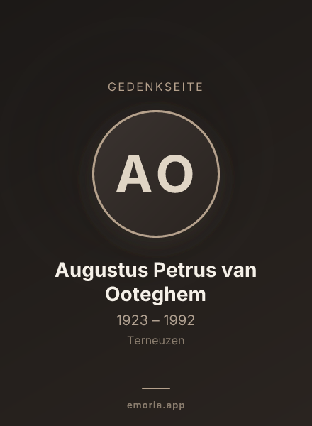 Gedenkportrait von Augustus Petrus van Ooteghem