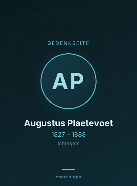 Gedenkportrait von Augustus Plaetevoet