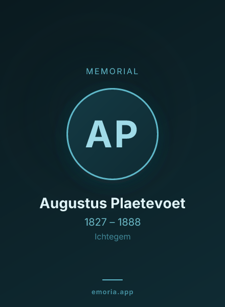 Memorial portrait of Augustus Plaetevoet