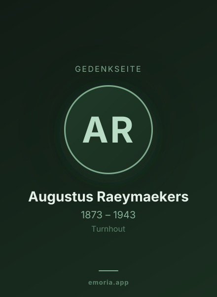 Gedenkportrait von Augustus Raeymaekers